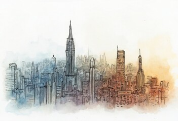 Fototapeta premium A Cityscape with Tall Towers and Buildings