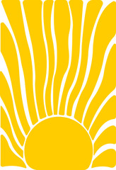 Sunburst waves layers icon in flat Isolated on transparent background