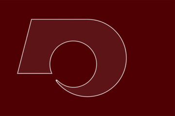 Official flag of Kuamoto. Prefecture in Japan. Illustration. Glow effect concept