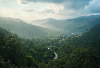 Naklejka premium Serene and Breathtaking Mountain Landscape