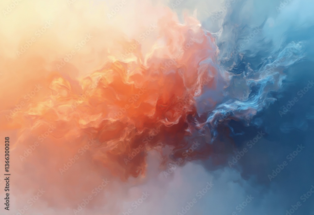 Poster A Dreamlike Journey Through Vibrant Colors and Abstract Forms