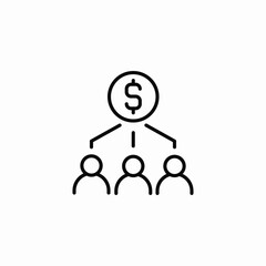 financial distribution icon sign vector