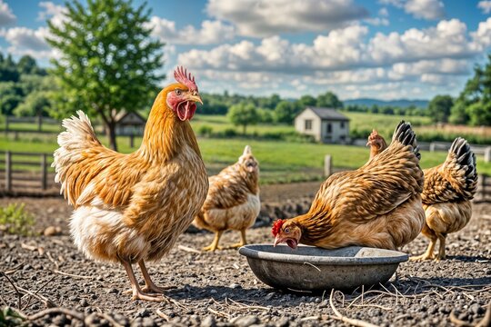 lifestyle of chicken family at open farm tavuk horoz civciv pili&ccedil; k&uuml;mes