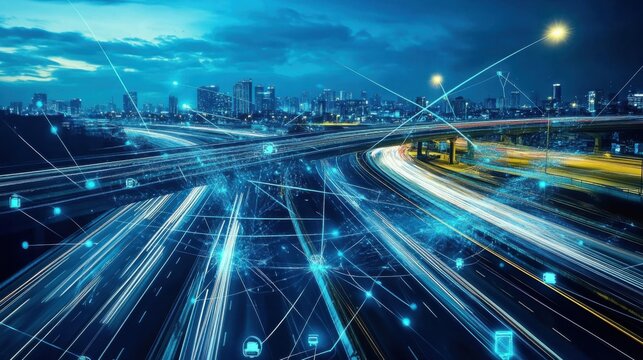An AI powered system improving transportation network planning by analyzing commuter data, vehicle performance, and road infrastructure to create efficient public transport routes