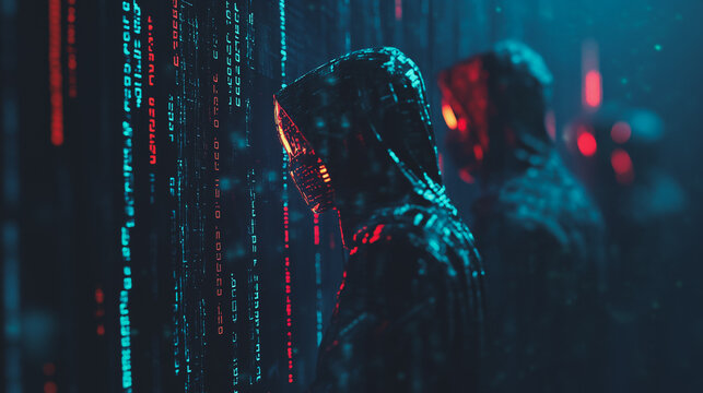 Hackers are planning to hack and attack Zeroday networks and cyber security systems in Smart digital city with Data center on cloud cyber security and Blue Binary Data Software Programming Code 