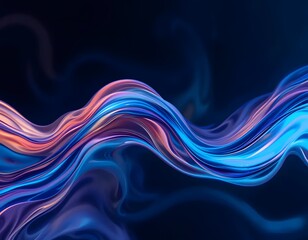 Modern colorful transparent fluid background, fluid neon wave curve glossy effect generative ai