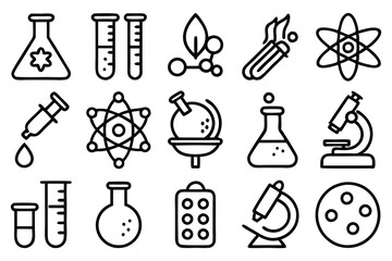 science  chemistry and laboratory editable stroke