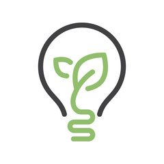 Sustainable ecological energy icon, Eco friendly energy icon with leaf. Save energy symbol Line.