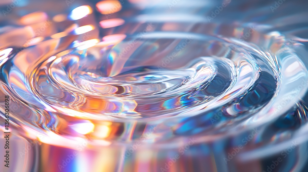 Poster abstract iridescent liquid motion background with colorful reflections and elegant swirling patterns