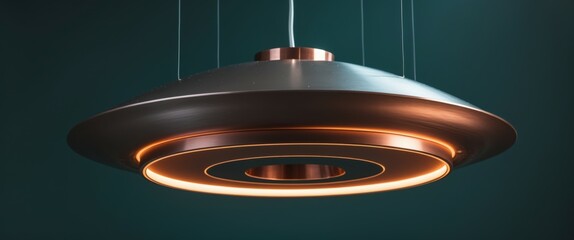 modern industrial ceiling light fixture in warehouse setting