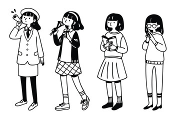 Cute Anime Girls – Stickers & Badges Collection