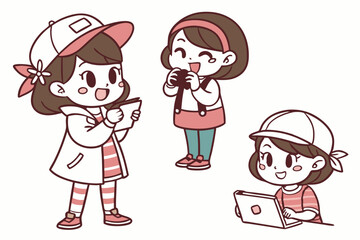 Cute Anime Girls – Stickers & Badges Collection