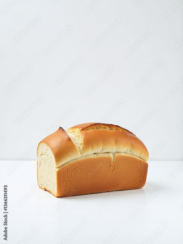 Poster A Single Loaf Of Bread Sits Alone In A Clean And Minimalist Composition With A Pure White Background Surrounding It.