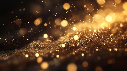 Abstract golden glitter background, elegant, festive, celebratory mood, digital graphic design, website banner