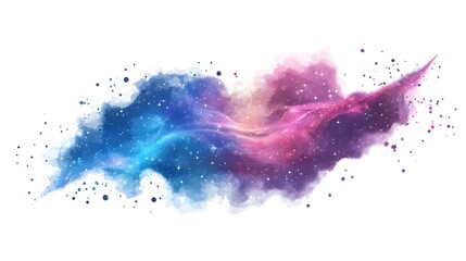 Obraz premium Vibrant Blue Purple Pink Galaxy Isolated on White Background