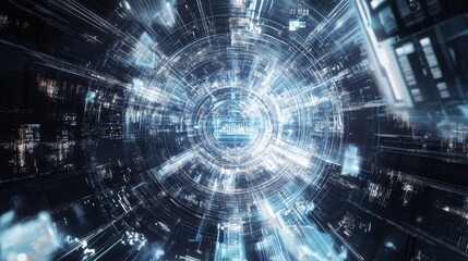 An AI powered system optimizing cloud computing resources by analyzing real time workload data and infrastructure needs, futuristic AI-driven cloud platform, Cloud technology style