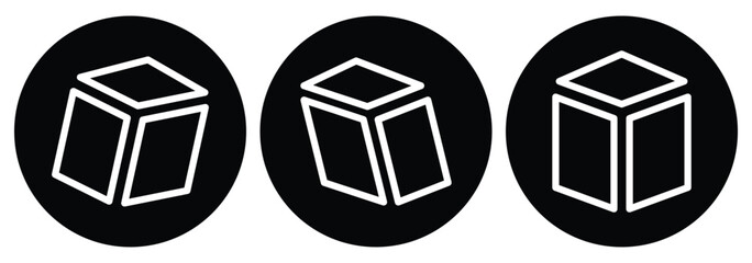 Cube icon in vector. Black simple cube pictogram. 3d box graphic concept. Abstract Cube Hexagon Logo for website design and mobile, app development. Square dice three-dimensional frame. 