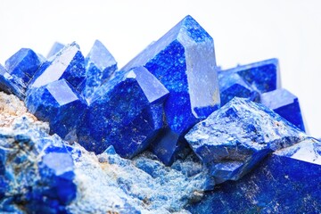 Fototapeta premium Vivid Lapis Lazuli Gem Closeup on a Bright Studio Background