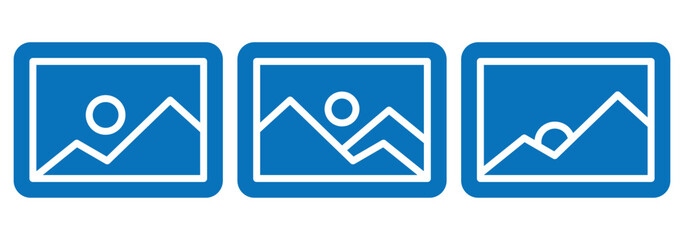 Gallery icon set, image icon. Photo gallery icon, Picture signs. Vector illustration