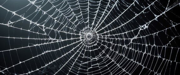 Fototapeta premium serene close-up of spider web with water droplets illustration