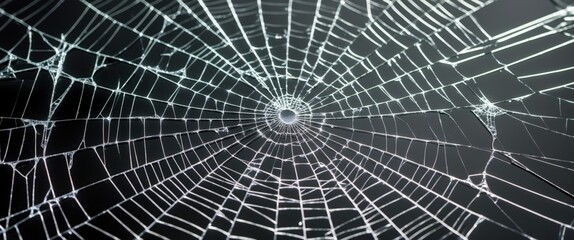 Obraz premium intricate spider web on dark background illustration