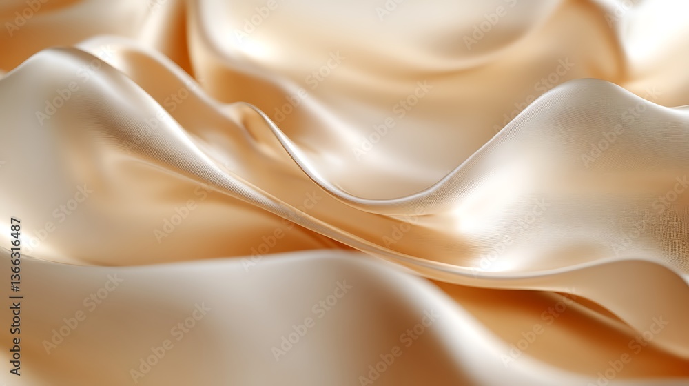 Poster abstract luxurious cream fabric background with gentle folds and soft waves for elegant visuals and 