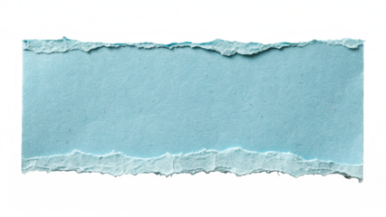 torn light blue paper isolated on white background