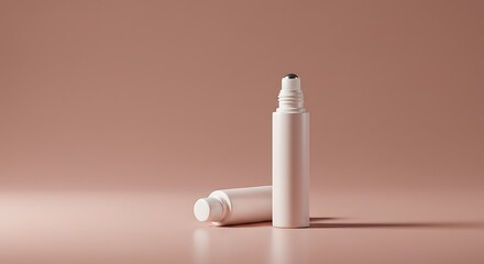 Roll on Bottle Mockup Displaying Cosmetic Product in Simple Studio Setting