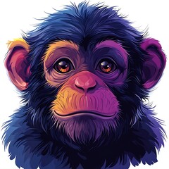 Artistic funky chimp with glasses high resolution wallpaper