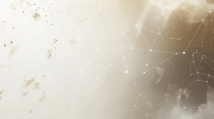 Fototapeta premium Abstract network of interconnected lines and dots on gradient background