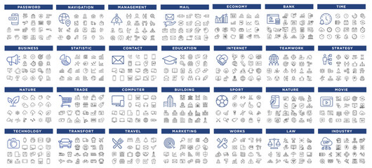 Line Icon Collection : Contact, time, calendar, finance, business, ...