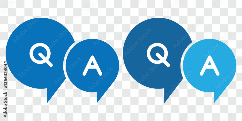 Poster set of question mark, answer sign. chat question and answer icon set. message vector icons. help spe