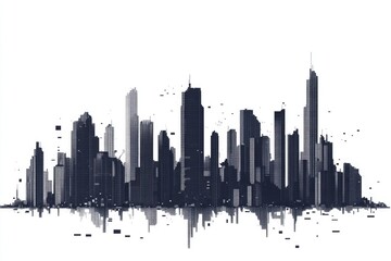 Fototapeta premium Abstract cityscape silhouette