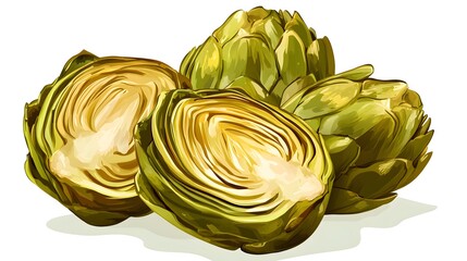 Obraz premium Savor the Flavor with Delicious Grilled Artichokes: A Healthy Gourmet Visual Delight