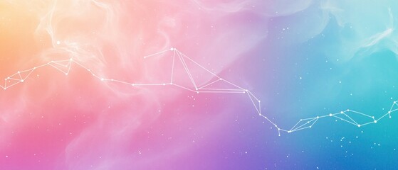 Colorful gradient background with geometric constellation pattern