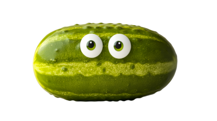 Funny watermelon with googly eyes, cut out transparent