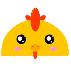 cute chicken vector, cartoon chicken face, drawing chicken face easy and simple full colour 