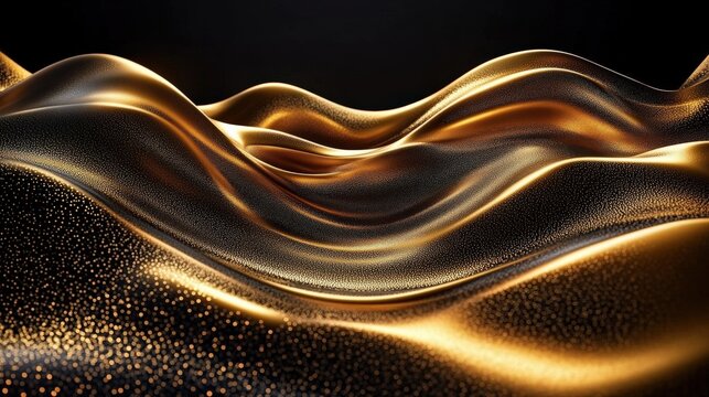 Abstract Golden Wave Texture Design