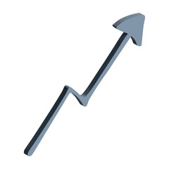 3d arrow symbol. Business clipart. Single element for design