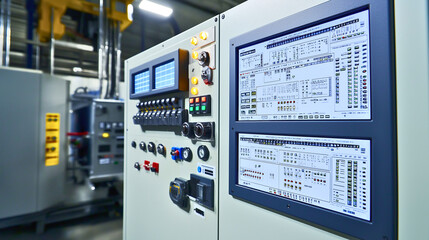 A fully operational PLC panel board installed in an industrial automation control room. 