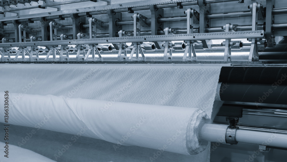 Aufkleber a machine is weaving a piece of fabric. the machine is made up of many parts, including a large meta