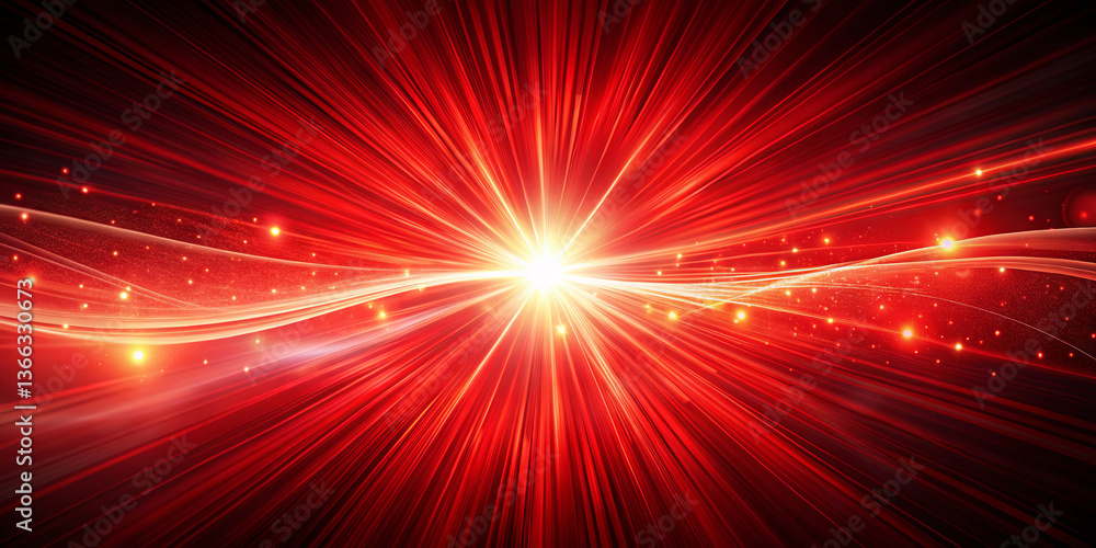 Aufkleber striking red beams emanate from a bright center, filling the space with dynamic light patterns and e