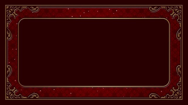 Floral frames gold and red pattern