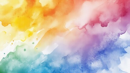 Obraz premium Vibrant watercolor abstract background with multiple blended rainbow hues