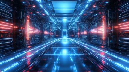 Futuristic Neon Tunnel Pathway