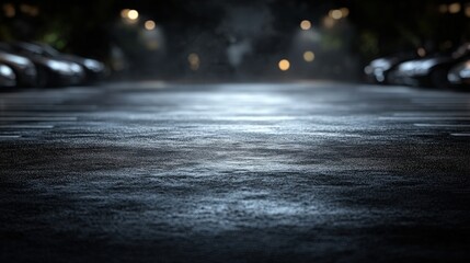 Empty Parking Lot at Night