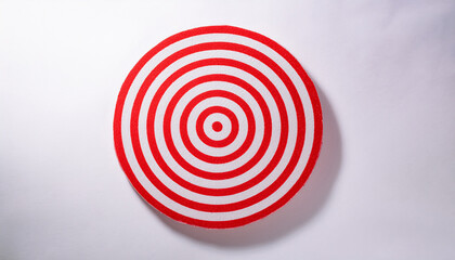 Bold red and white bullseye target. Minimalist design.