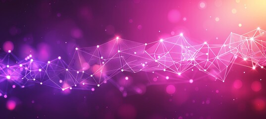 Futuristic minimalist data flow chart with glowing lines and circular nodes on translucent design