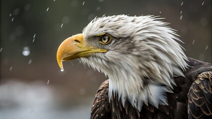 Obraz premium portrait of a bald eagle on a branch