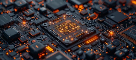 Futuristic 3d ai visualization with smooth glass panels and floating geometric shapes on black